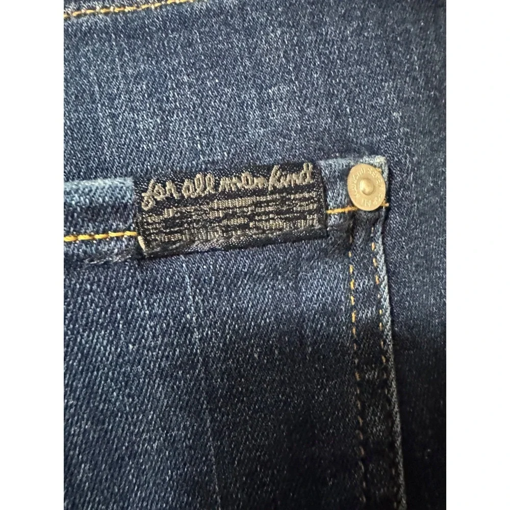 7 for All Mankind Women's Size 32 Cropped Raw Hem Dark Wash Jeans